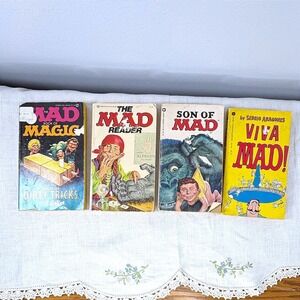Vintage MAD Magazine Paperback Book Lot 4 Al Jaffee Sergio Aragones 1950s-70s